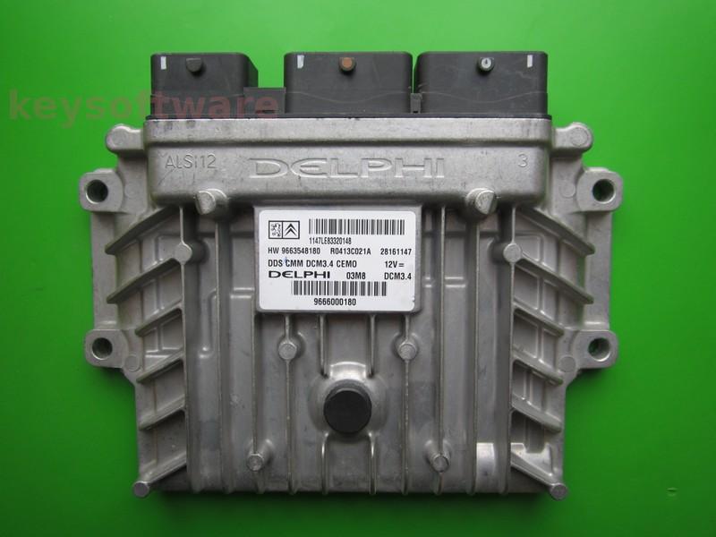 ECU Peugeot 407 2.0HDI 9666000180 28161147 DCM3.4