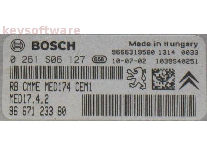 ECU Peugeot 206 1.6HDI 9667123380 0261S06127 MED17.4.2 {
