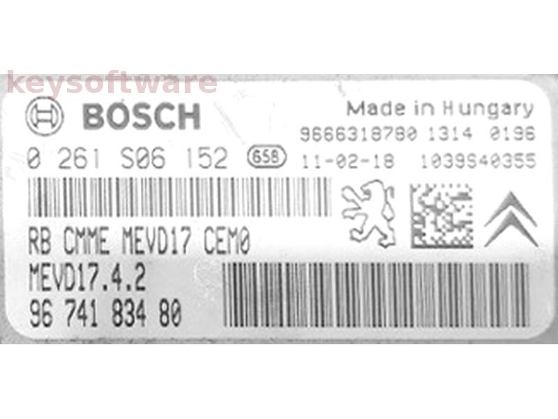 ECU Peugeot 308 1.6 9674183480 0261S06152 MEVD17.4.2 {
