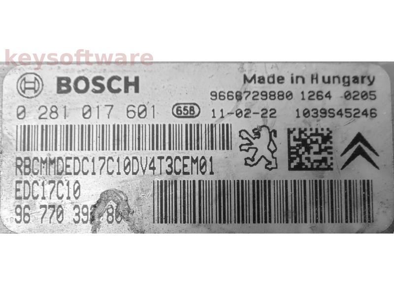 ECU Peugeot 206 1.6HDI 9677039280 0281017601 EDC17C10 {
