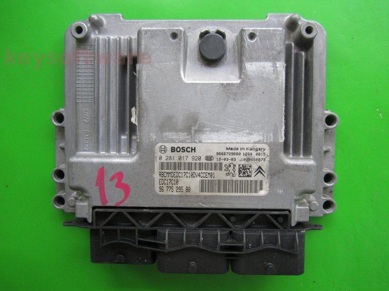 ECU Peugeot 208 1.6HDI 9677529580 0281017920 EDC17C10