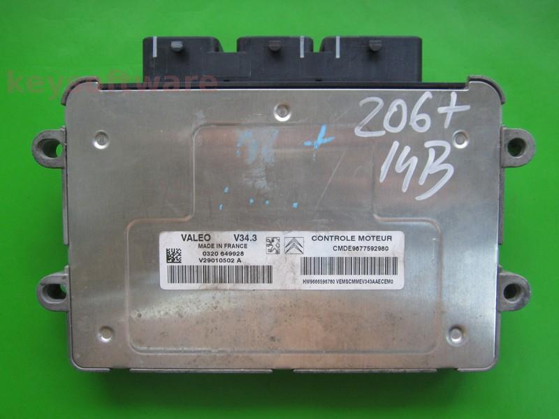 ECU Peugeot 206 1.4 9677592980 V29010502A V34.3