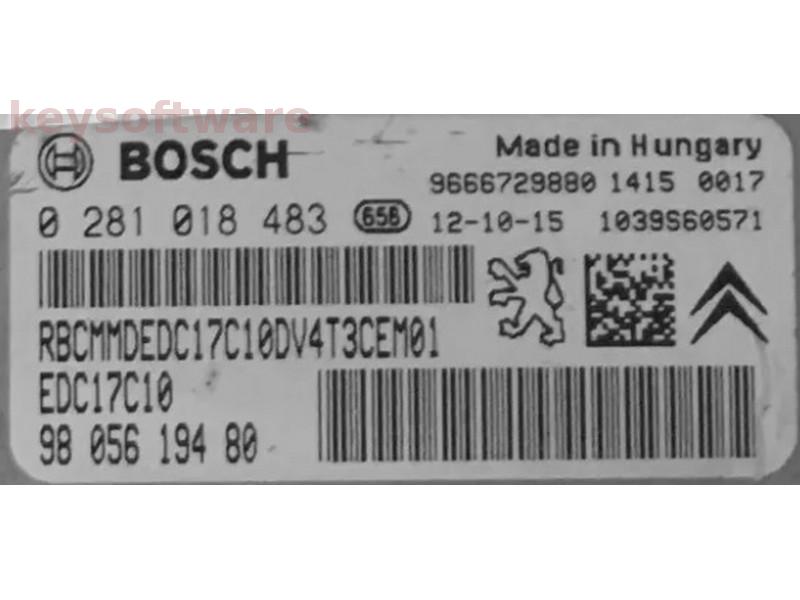 ECU Peugeot 206 1.4HDI 9805619480 0281018483 EDC17C10 {