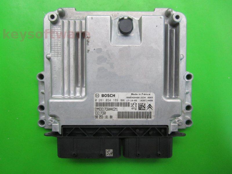 ECU Peugeot Partner 1.6HDI 9825318180 0281034189 EDC17C60 {