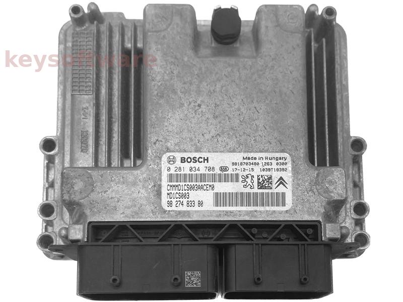 ECU Peugeot 308 1.5HDI 9827483380 0281034708 MD1CS003 {