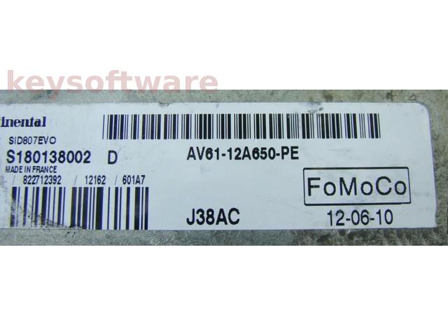 ECU Mazda 3 1.6TDCI AV61-12A650-PE SID807EVO {