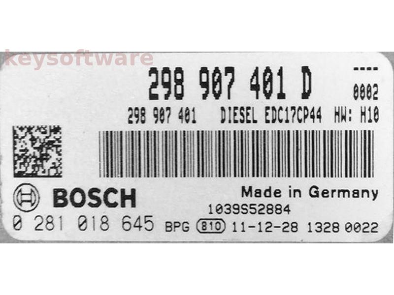 ECU Porsche Panamera 3.0 298907401D 0281018645 EDC17CP44 {