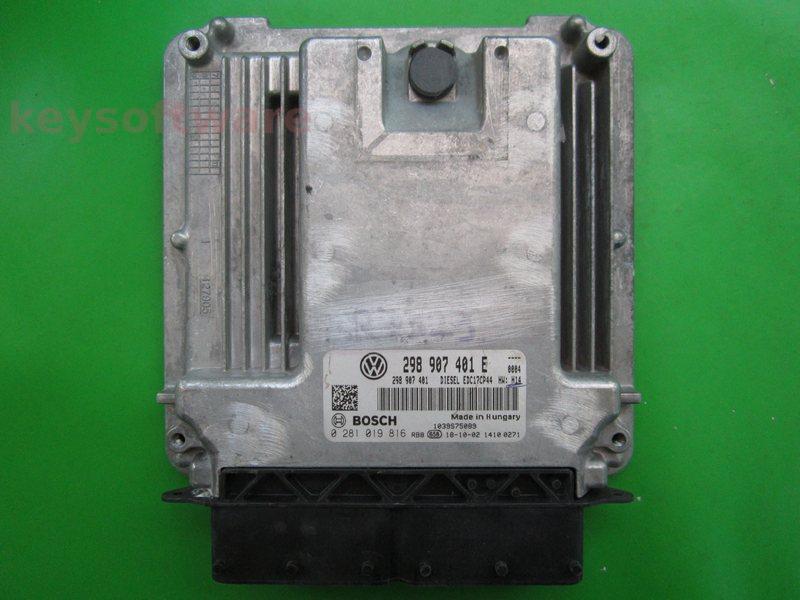 ECU Porsche Panamera 3.0 298907401E 0281019816 EDC17CP44 H14