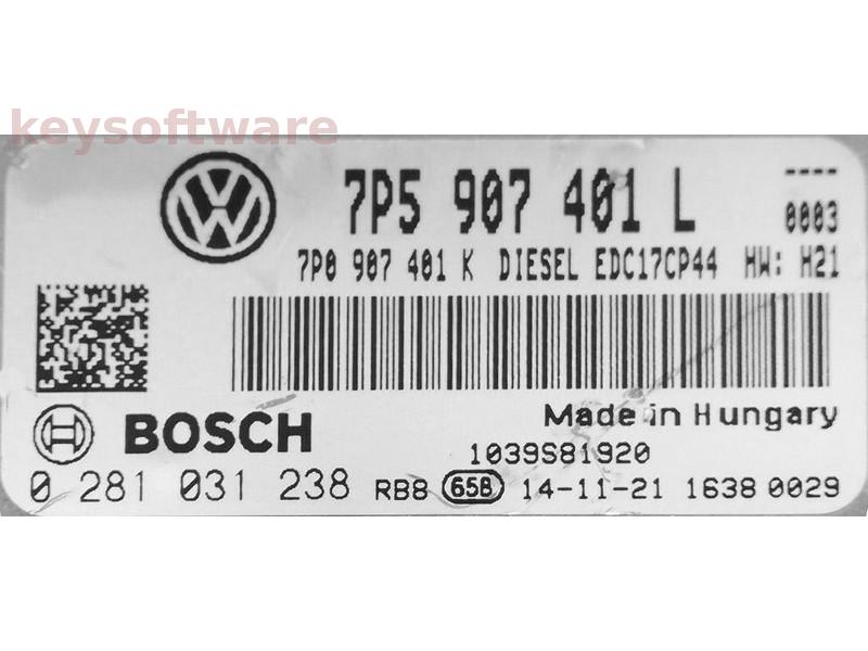 ECU Porsche Cayenne 3.0TDI 7P5907401L 0281031238 EDC17CP44 {