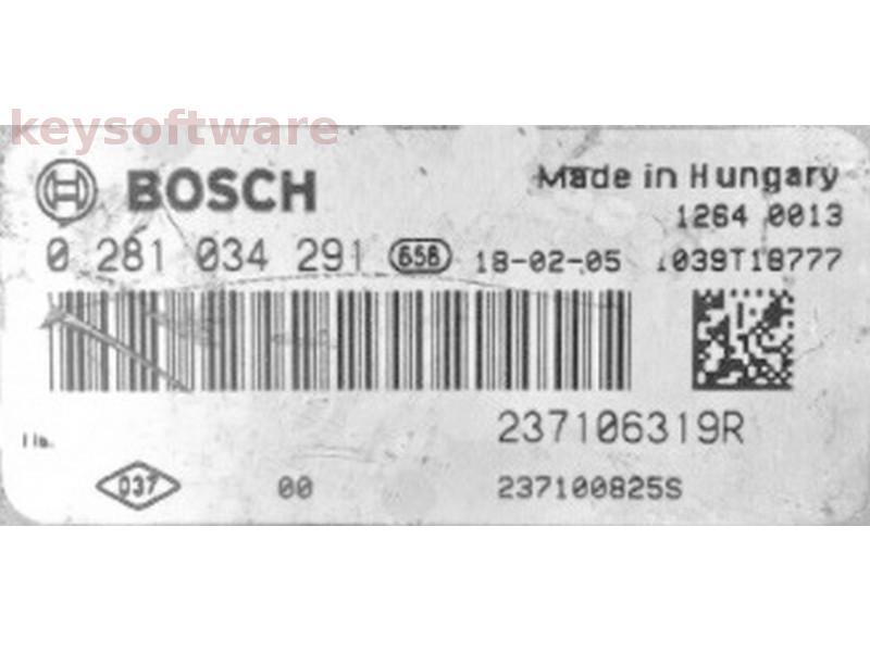 ECU Renault Captur 1.5DCI 237100825S 0281034291 EDC17C84 {