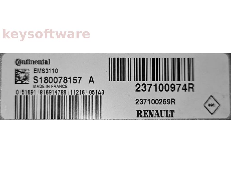 ECU Renault Fluence 2.0 237100974R S180078157A EMS3110 {