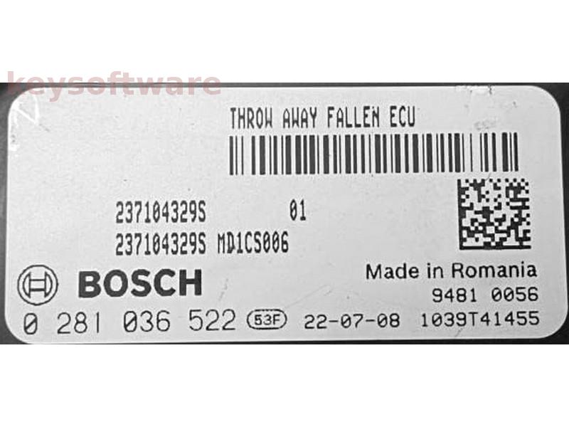 ECU Renault Clio 1.5DCI 237104329S 0281036522 MD1CS006 {