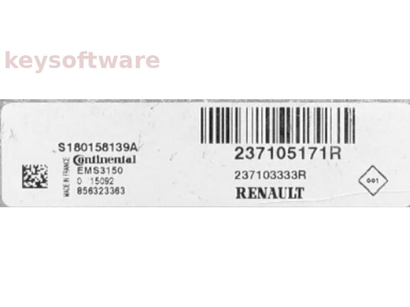 ECU Renault Captur 1.2 237105171R S180158139A EMS3150 {
