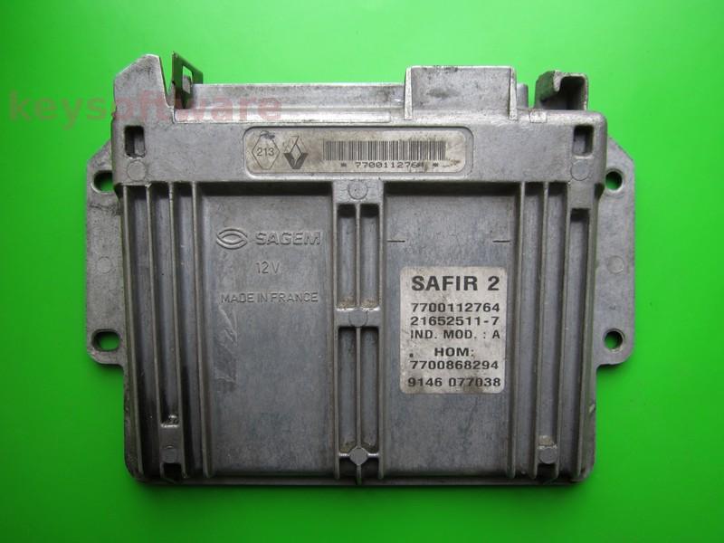 ECU Renault Clio 1.2 7700112764 21652511 SAFIR2 55pini IMMOOFF