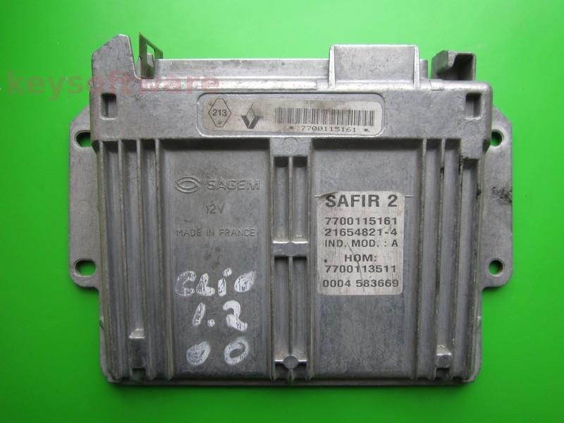 ECU Renault Clio 1.2 7700115161 21654821 SAFIR2 55p IMMOOFF
