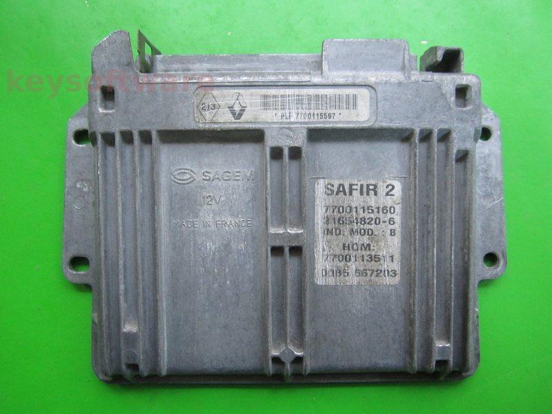 ECU Renault Clio 1.2 7700115597 21654820 SAFIR2 35p IMMOOFF