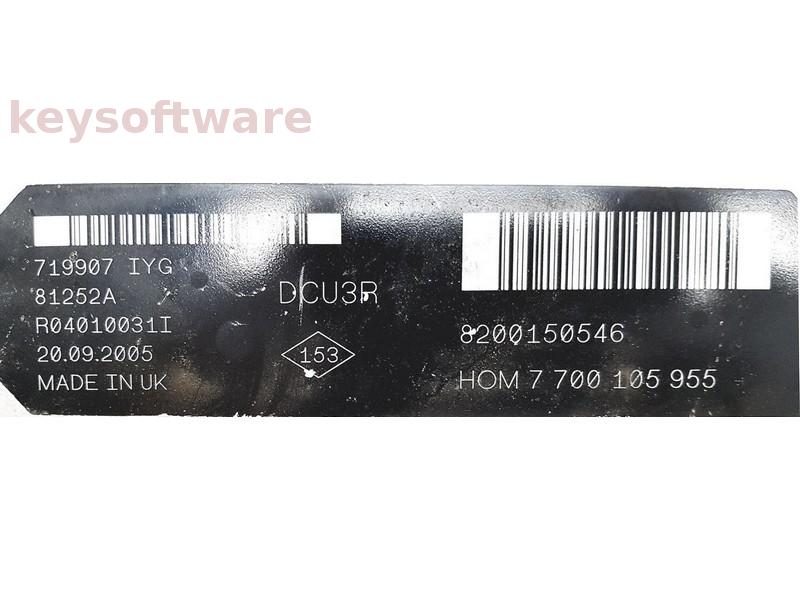 ECU Renault Clio 1.9D 8200150546 HOM7700105955 DCU3R {
