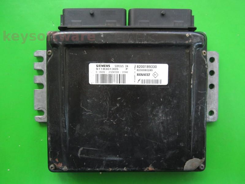 ECU Renault Clio 1.4 8200189330 S118301305F SIRIUS34