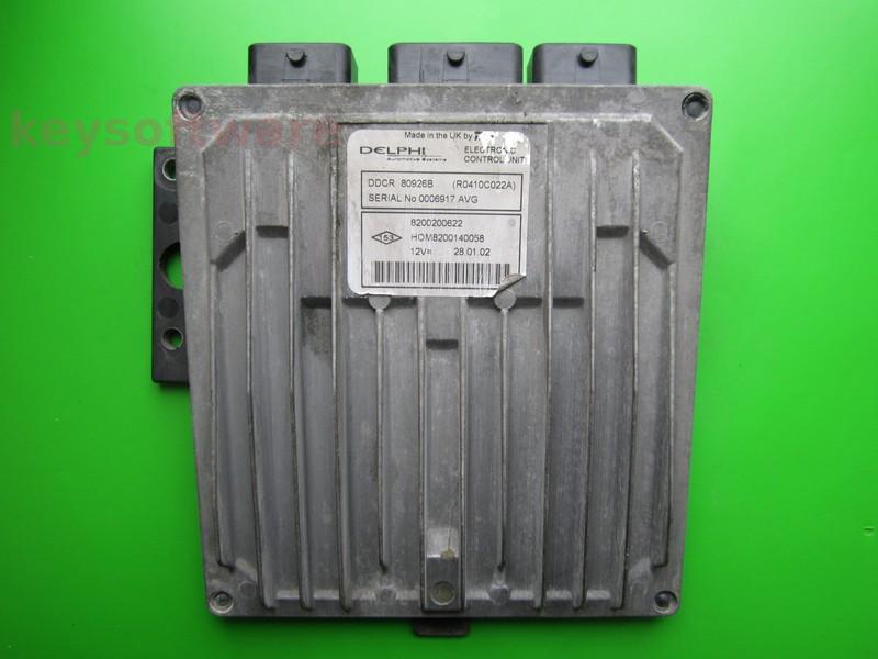 ECU Renault Clio 1.5DCI 8200200622 80926B DDCR