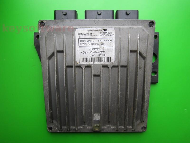ECU Renault Clio 1.5DCI 8200206670 80925M DDCR }