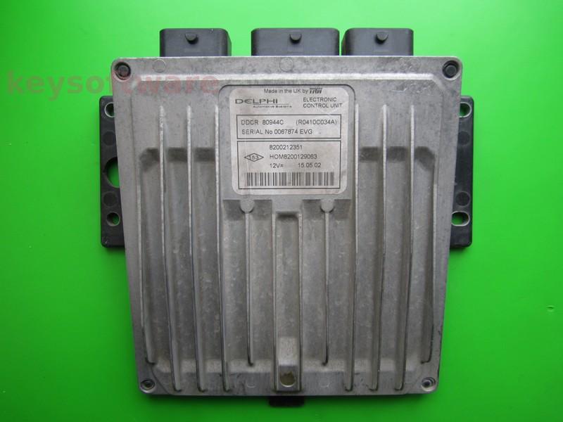 ECU Renault Clio 1.5DCI 8200212351 80944C DDCR