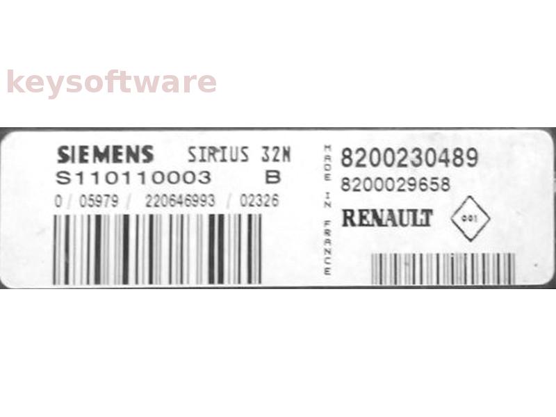 ECU Renault Clio 1.4 8200230489 S110110003B SIRIUS32N