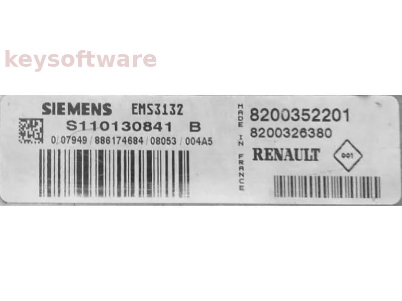 ECU Renault Clio 1.4 8200352201 S110130841B EMS3132 {