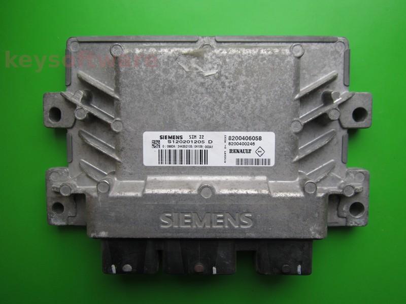 ECU Renault Clio 1.2 8200406058 S120201205D SIM32