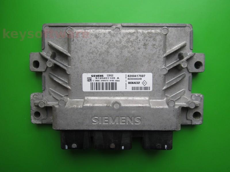 ECU Renault Clio 1.2 8200417597 S120201105A SIM32