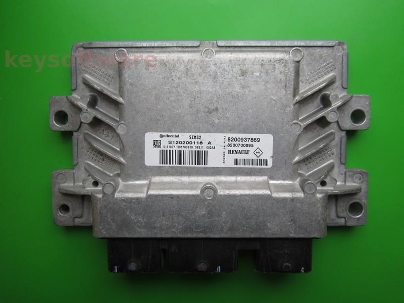 ECU Renault Clio 1.2 8200937869 S120200116A SIM32