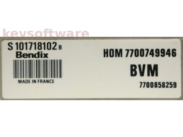 ECU Renault Clio 1.4 HOM7700749946 S101718102B Bendix {