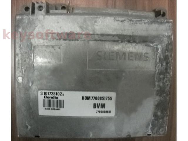 ECU Renault Clio 1.8 HOM7700851755 S101728102D Fenix3B {