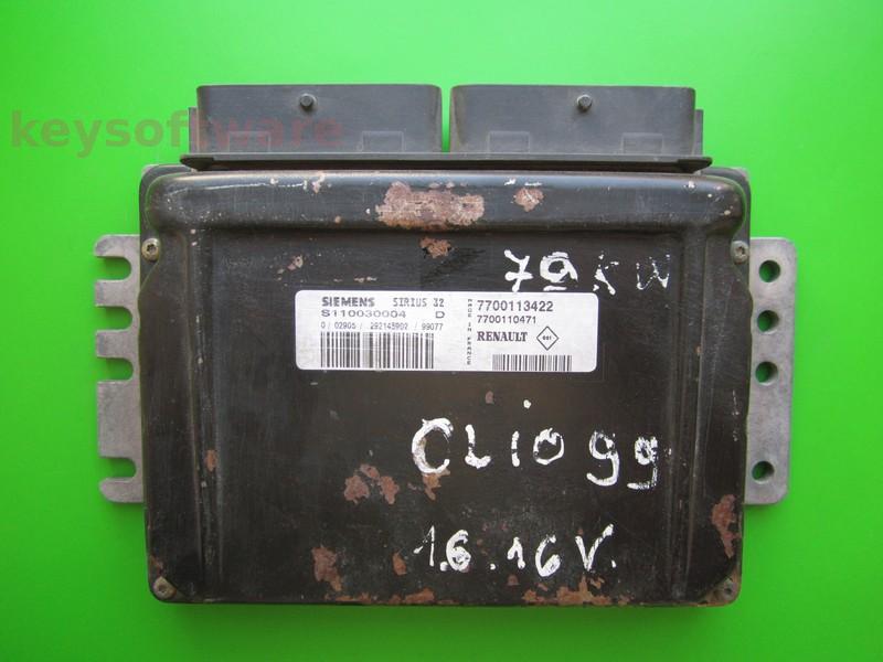 ECU Renault Clio 1.6 7700113422 S110030004D SIRIUS32