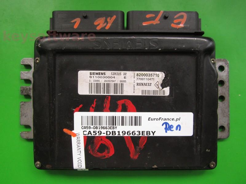 ECU Renault Clio 1.6 8200035715 S110030004E SIRIUS32