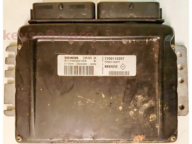 ECU Renault Clio 1.2 7700115207 S110030104E SIRIUS32 {+