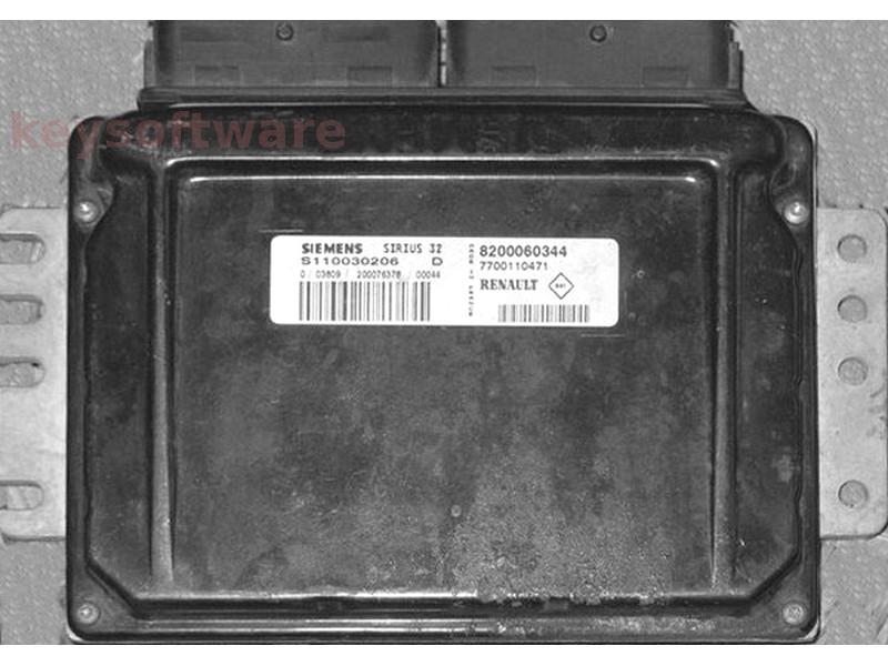ECU Renault Clio 1.2 8200060344 S110030206D SIRIUS32 {