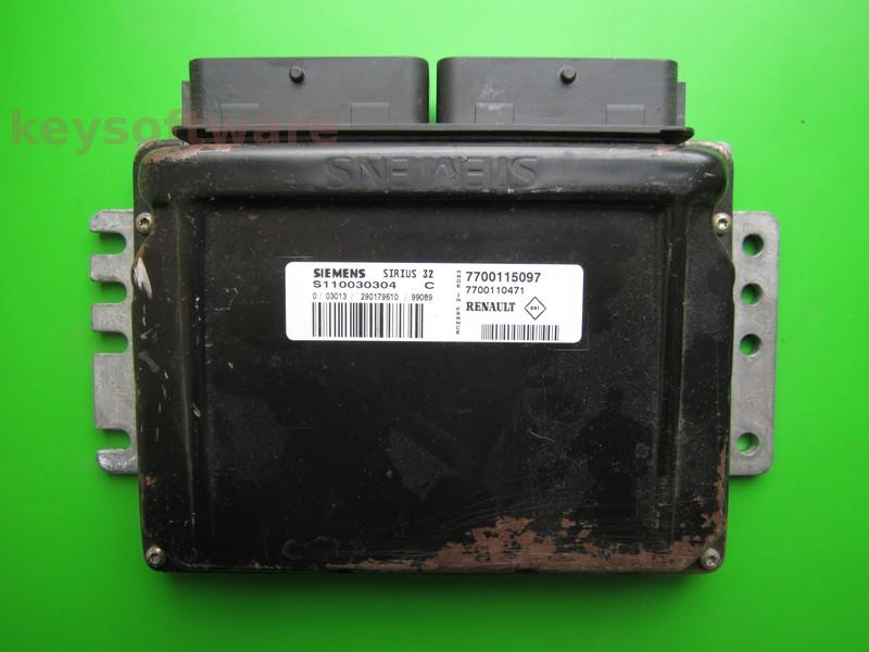 ECU Renault Clio 1.4 7700115097 S110030304C SIRIUS32
