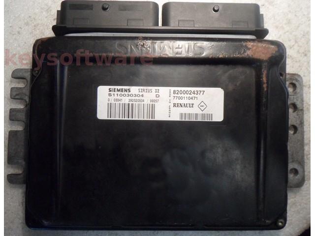 ECU Renault Clio 1.4 8200024377 S110030304D SIRIUS32 {+