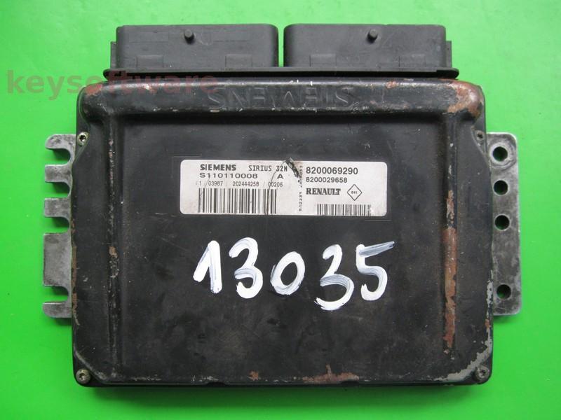 ECU Renault Clio 1.4 8200069290 S110110008A SIRIUS32