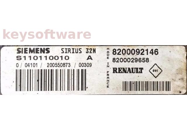 ECU Renault Clio 1.2 8200092146 S110110010A SIRIUS32N