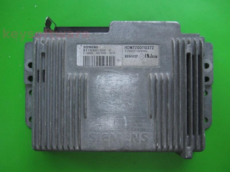 ECU Renault Clio 1.6 7700110935 S115301102C Fenix5