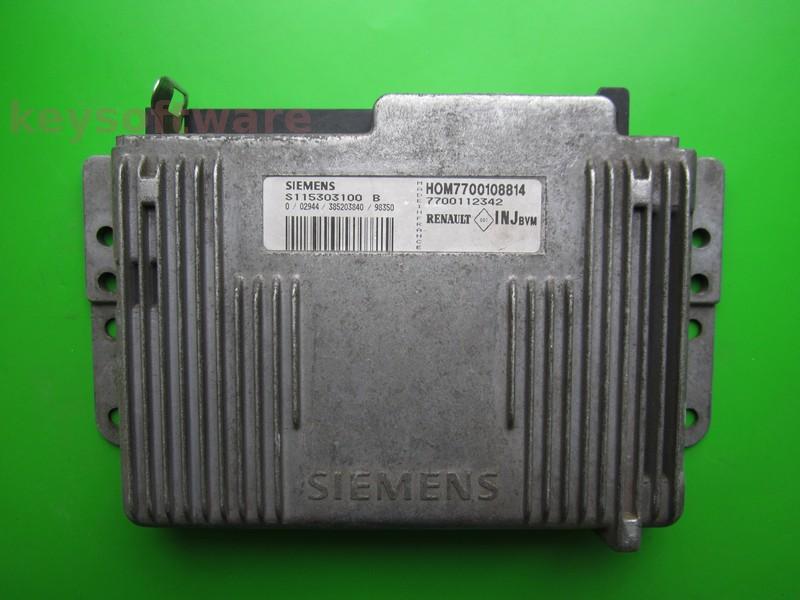 ECU Renault Clio 1.4 7700112342 S115303100B Fenix5 VIRGIN
