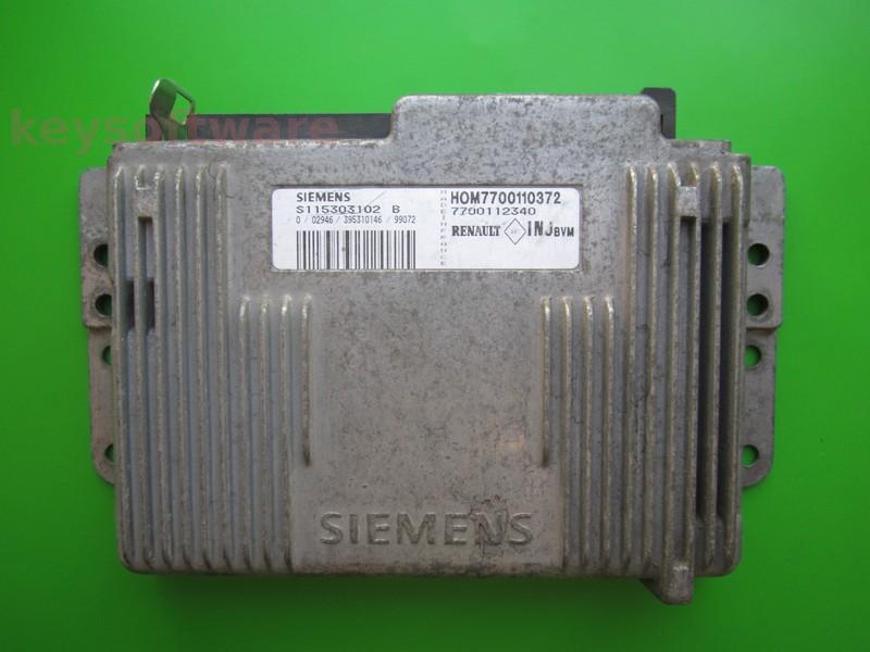 ECU Renault Clio 1.6 7700112340 S115303102B Fenix5