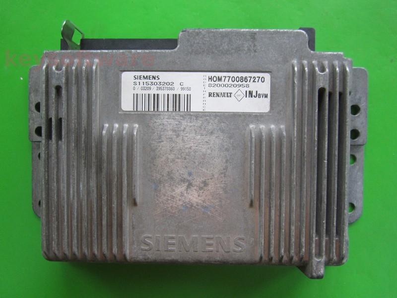 ECU Renault Clio 1.6 8200020958 S115303202C Fenix5