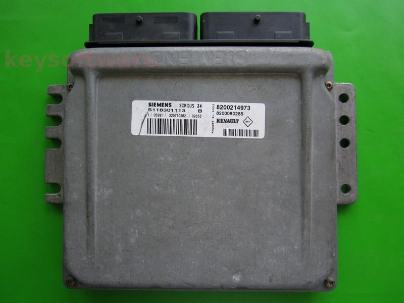 ECU Renault Clio 1.4 8200214973 S118301113B SIRIUS34  }