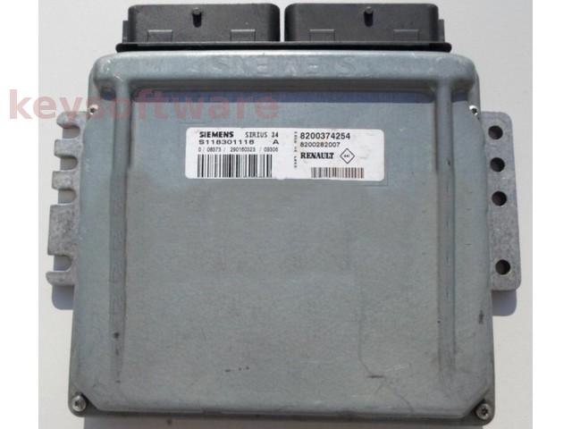 ECU Renault Clio 1.2 8200374254 S118301118A SIRIUS34 {