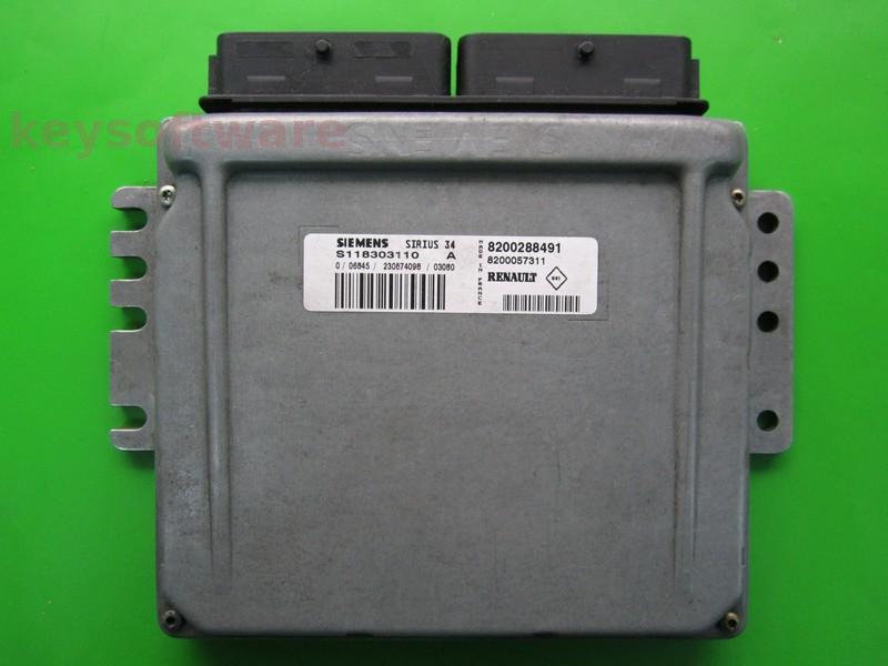 ECU Renault Clio 2.0 8200288491 S118303110A SIRIUS34 {+