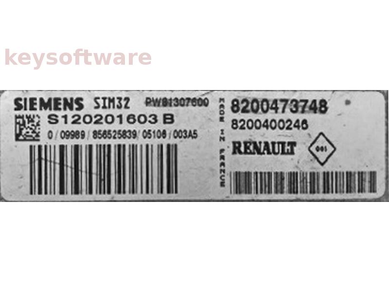 ECU Renault Clio 1.2 8200473748 S120201603B SIM32 {