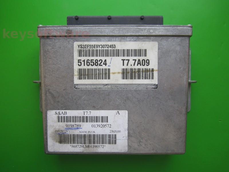 ECU Saab 9-5 2.3 5165824 09378729 T7.7A09