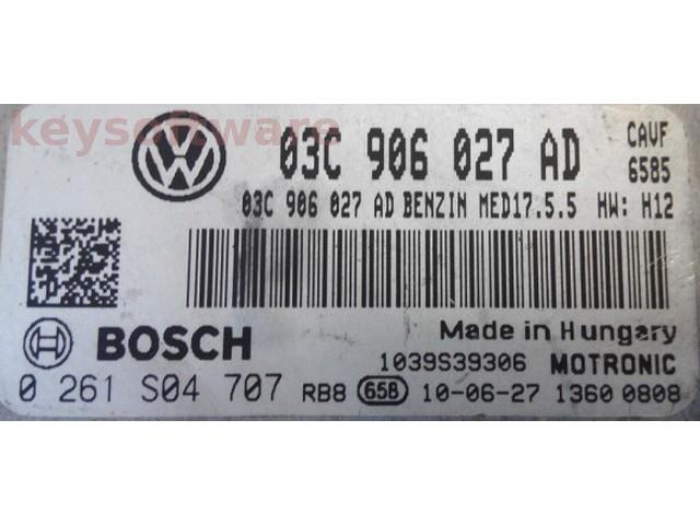 ECU Seat Ibiza 1.4 03C906027AD 0261S04707 MED17.5.5 CAVF H12